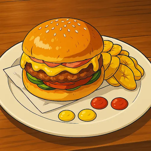 Hamburguesa con Jamón y Queso